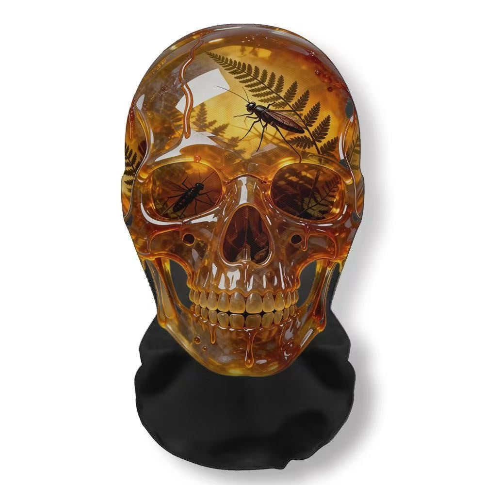 Realistic 3D Horror Skull Zombie Full Face Mask Breathable Mesh Headgear Cosplay Prop for Halloween Party Prank Carnival Costume