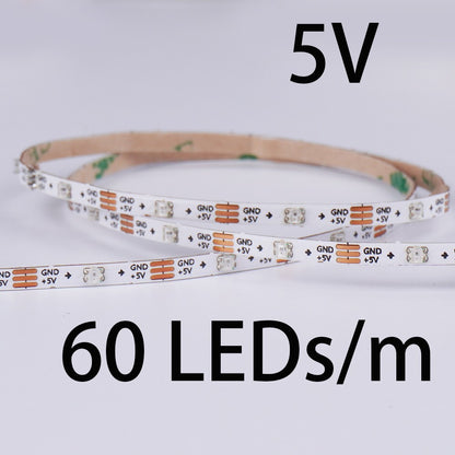 Super Thin 3mm WS2812b LED Strip Light DC 5V 12V Individually Addressable SPI RGB Pixel LED Tape Ribbon Dream Colour DIY