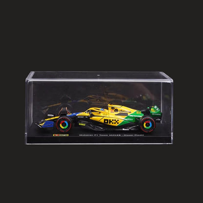 Bburago 1:43 2024 F1 Mclaren MCL38 Monaco Grand Prix Alloy Car Miniature Diecast Model #4 Lando Norris #81 Oscar Piastri Toy
