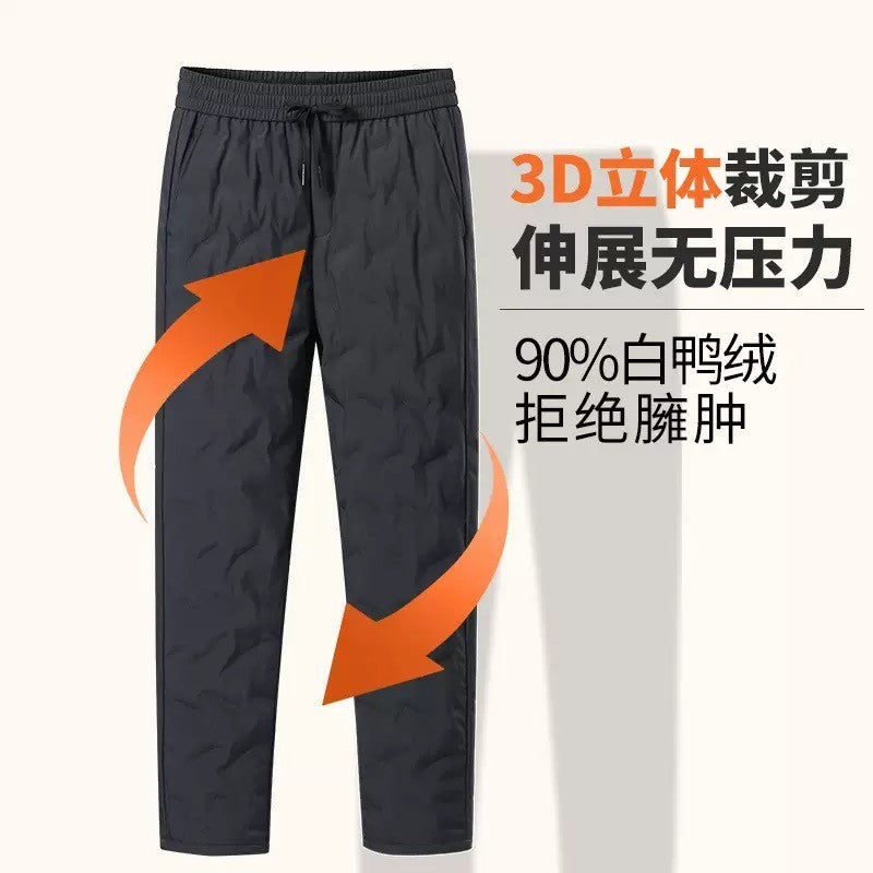 Calças Masculinas de Outono e Inverno, Novas Tendências da Moda, Impermeáveis, Acolchoadas, Quentes, Esportivas Casuais Soltas, Tamanhos Grandes, M-4XL