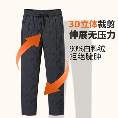 Calças Masculinas de Outono e Inverno, Novas Tendências da Moda, Impermeáveis, Acolchoadas, Quentes, Esportivas Casuais Soltas, Tamanhos Grandes, M-4XL