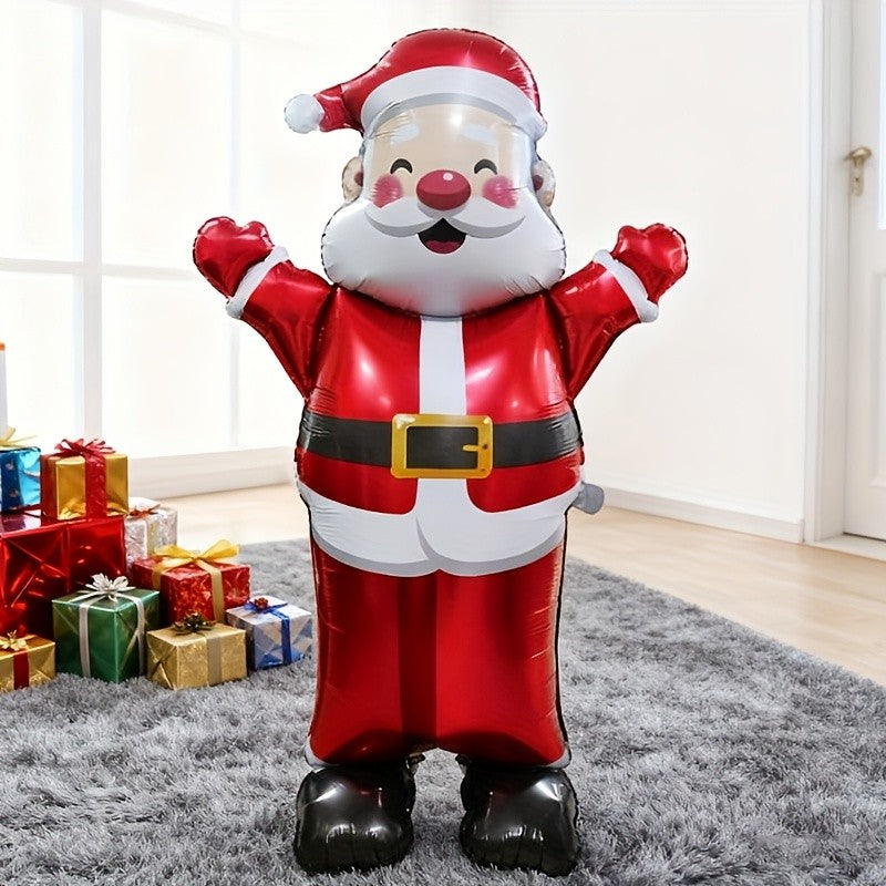 1/2pc 70-inch Standing 3D Waving Santa Claus Aluminum Foil Balloon Christmas Mall Atmosphere Decoration Indoor Theme Decor