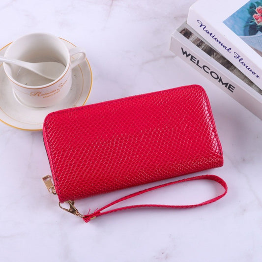 Minimalist PU Leather Leather Women Wallets Snake Skin Pattern 8 Colors Zipper Wallet Large Capacity Coin Purse Women