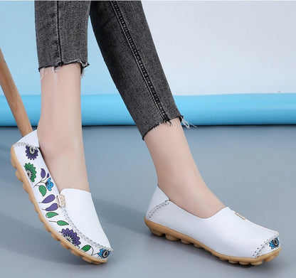 New Moccasins Women Flats Spring Female Leather Loafers Slip on Ballerina Women Casual Shoes Zapatos Mujer Plus Size 35-46