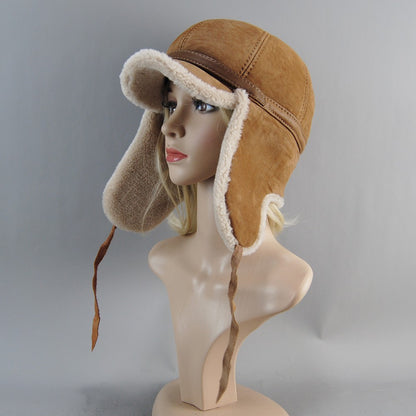 Chapéu Unissex De Lã E Pele Genuína, Novo, Inverno, Quente, Aviador, Russo Ushanka Com Abas Para As Orelhas, Couro Bovino Grosso, Quebra-Neve, Boné De Beisebol