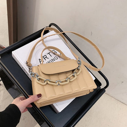 New Chains Shoulder Bag Women Solid Color Crossbody Bag Designer Messenger Handbag and Purse Luxury Top-handle Bag feminina