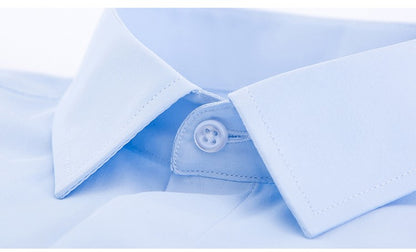 Men's Classic French Cuff Dress Shirt Covered Placket Long Sleeve Tuxedo Male Shirts with Cufflinks No Pocket Office Work White