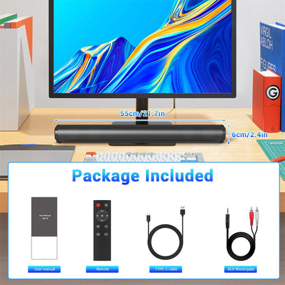 Soundbar Sistema de Som para TV Alto-Falante Bluetooth Subwoofer Sem Fio Graves Home Theater Recarregável Alto-falante Portátil