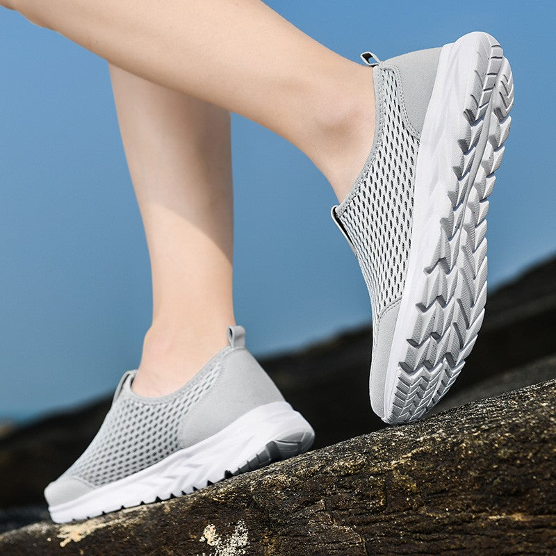 Tênis Masculino YRZL Respirável em Mesh, Casual, Antiderrapante para Uso Externo, Tamanho Grande, Loafer Leve para Caminhada, Calçado Masculino de Tênis