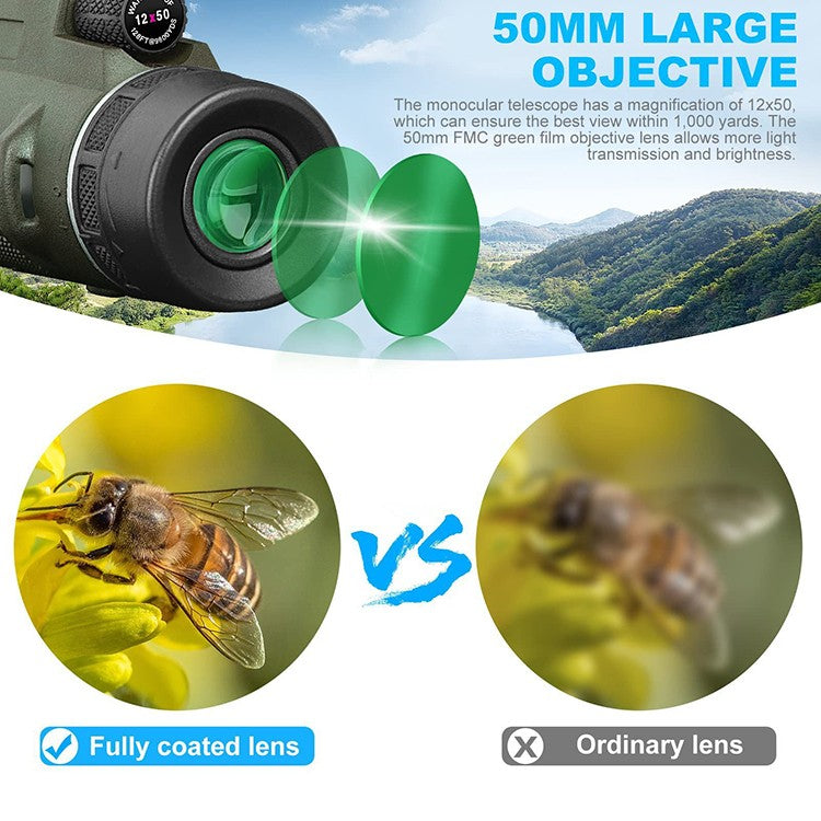 Telescópio Portátil Zoom HD 5000M Dobrável de Longa Distância Mini Potente para Caça Esportes Acampamento ao Ar Livre Viagem