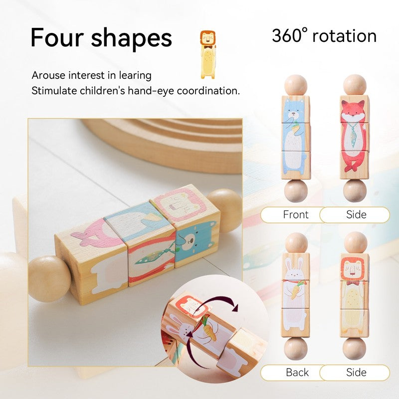1pc Wooden Montessori Toy Hand bell Toy Baby Mobile Musical Rattle Toy Children Stroller Classic Educational Toys Kid Gifts