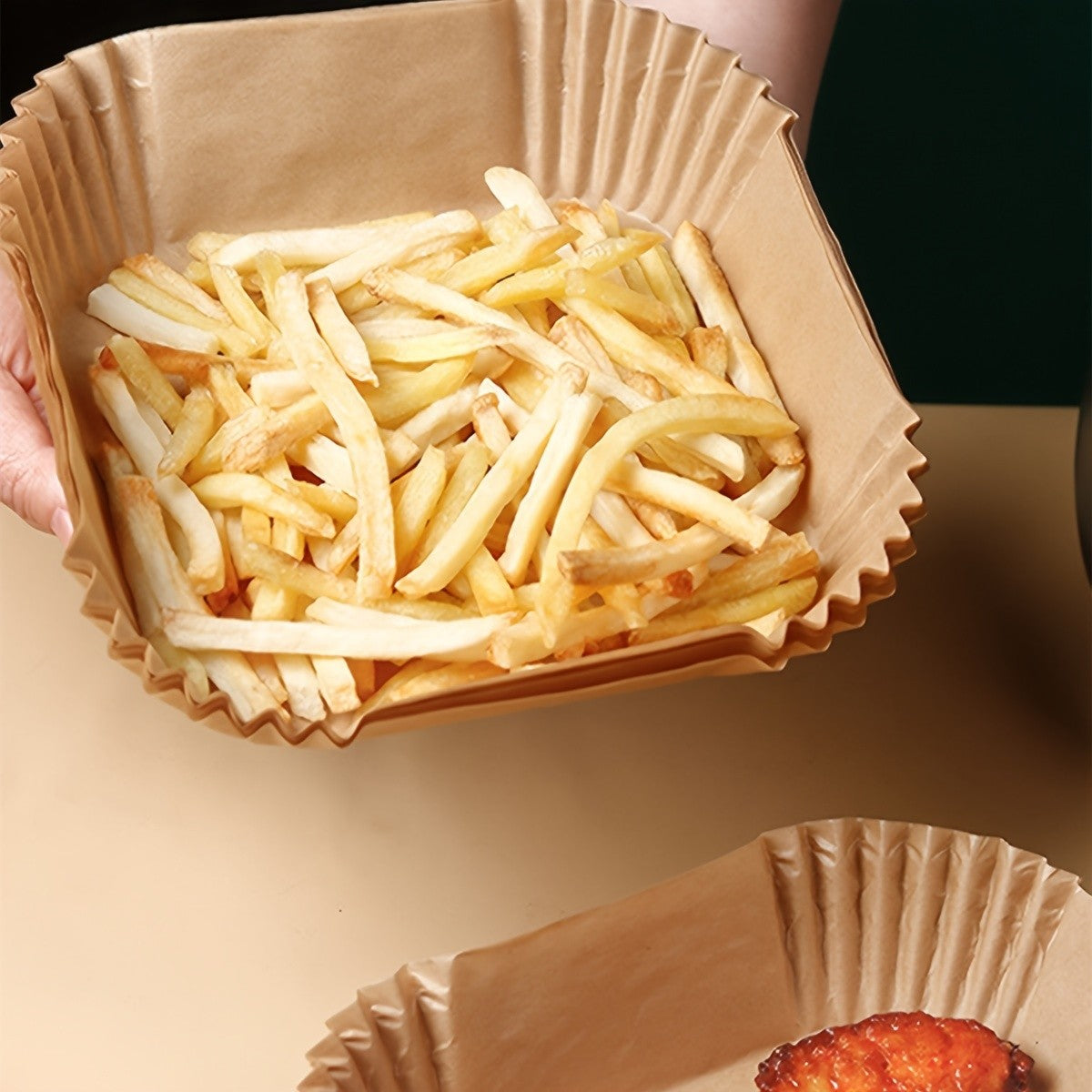 30/50/100 Peças Fritadeira Air Fryer Papel Descartável Antiaderente Redondo Forros de Papel para Airfryer Acessórios de Cozinha de Papel