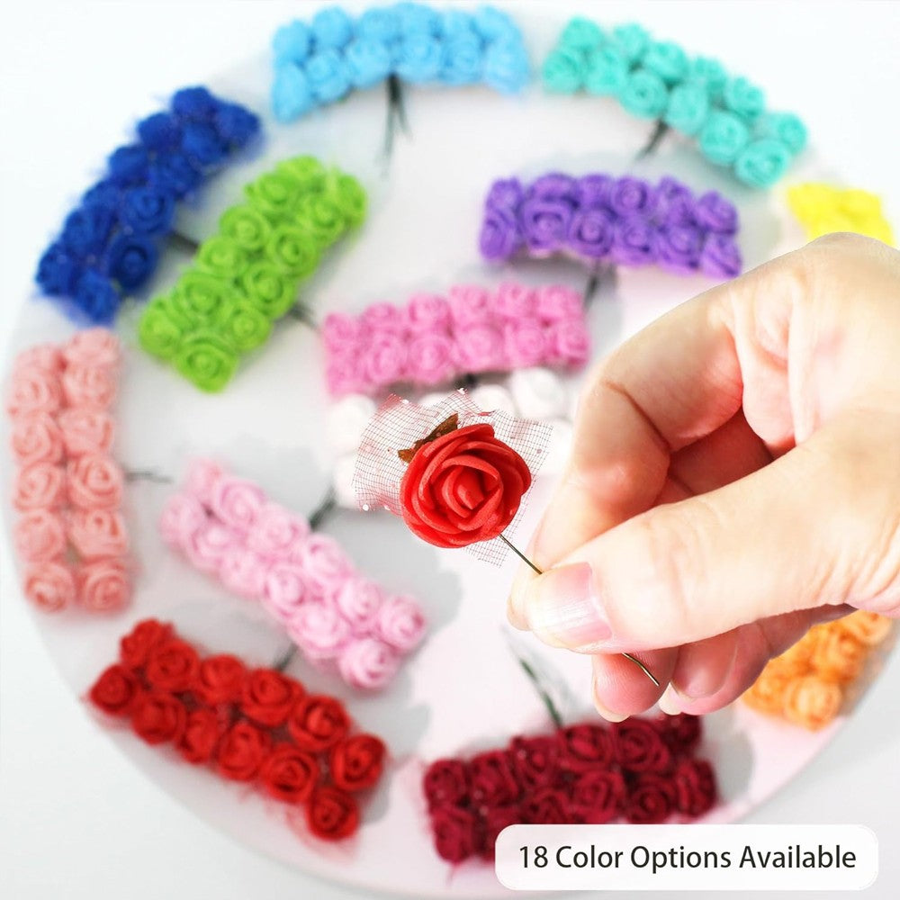 2000/10pcs Mini  Artificial Rose Flowers Head  Rose Heads DIY Valentine's Day Roses Wedding Bouquets Party Gift Candy Box Decor