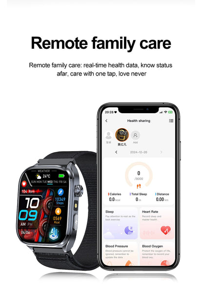 Smartwatches 2025: Novo ECG+PPG, relógio feminino e masculino, ácido úrico, pressão arterial, oxigênio no sangue, análise corporal, gordura corporal, chamadas BT, lanterna de LED.