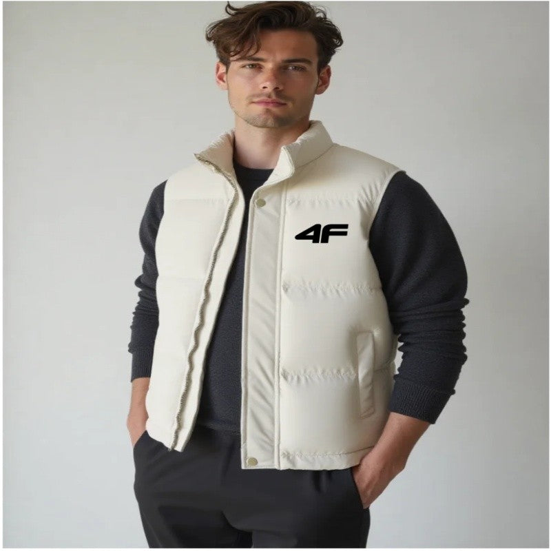 New fashion casual down sleeveless warm jacket, winter outdoor sports cotton jacket, vest trendy brand printed sleeveless jacket