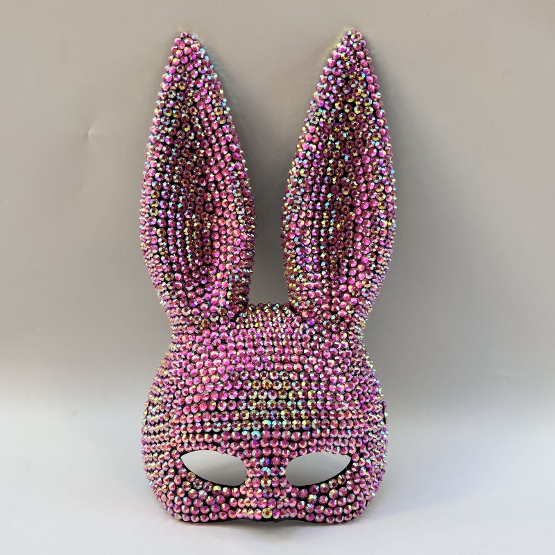 Halloween Sequin Rabbit Mask Party Masquerade Drama Performance Animal Costume Shooting Props Cosplay Comic Con Props