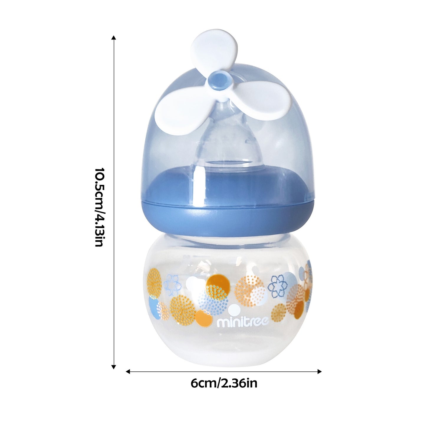 Special baby bottle for 0-6 months old, standard mouth, 60ML small capacity baby bottle, anti-fall and leak-proof