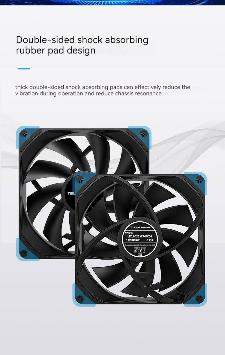 TEUCER PC Computer Case Fan PWM 4 Pin 120mm Silent 12CM Fan CPU Cooler Cooling Fan Cooling Radiator Fan 12V Adjust Fan Speed