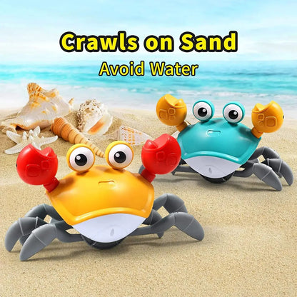 Induction Escape Crab Electric Pets Musical Toys Toddler Crawling Baby Walker Crab Interactive Toys for Children Gifts