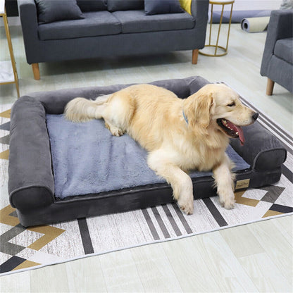 Cama para Cães Calmante Grande XXXL Ortopédica com Espuma de Memória, Sofá-Cama, Capa Impermeável Removível, Tapete de Pelúcia para Cães Pequenos, Médios e Grandes