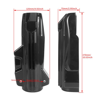 Capas Protetoras de Bengala Dianteira Inferior de Motocicleta Pretas em Plástico ABS para Harley Touring Electra Street Road Glide King FLHR FLTRX FLHX 2014-2022