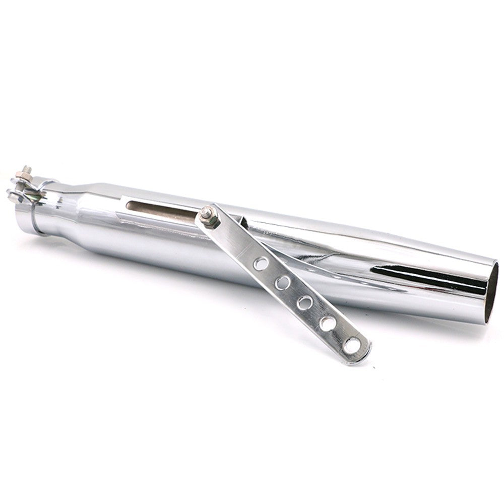Black Silver Universal Motorcycle Cafe Racer Exhaust Pipe with Sliding Bracket Muffler For Harley Cafe Racer Custom