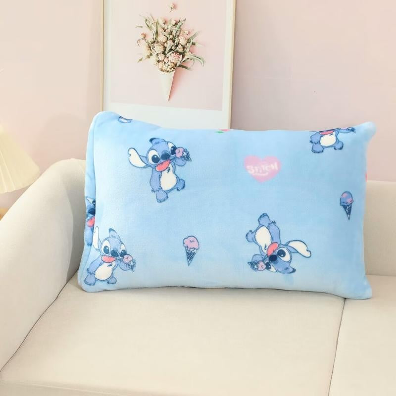 Disney Stitch Blanket Warm Flannel Blanket Pillowcase Office Nap Blanket Air Conditioning Blanket Student Blanket Bed Sheet