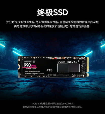 2025 SSD 990 1080 Pro M2 NVME 1T 2T 4T Unidade de Disco Rígido de Alto Desempenho para PC PS5 Portátil e Desktop