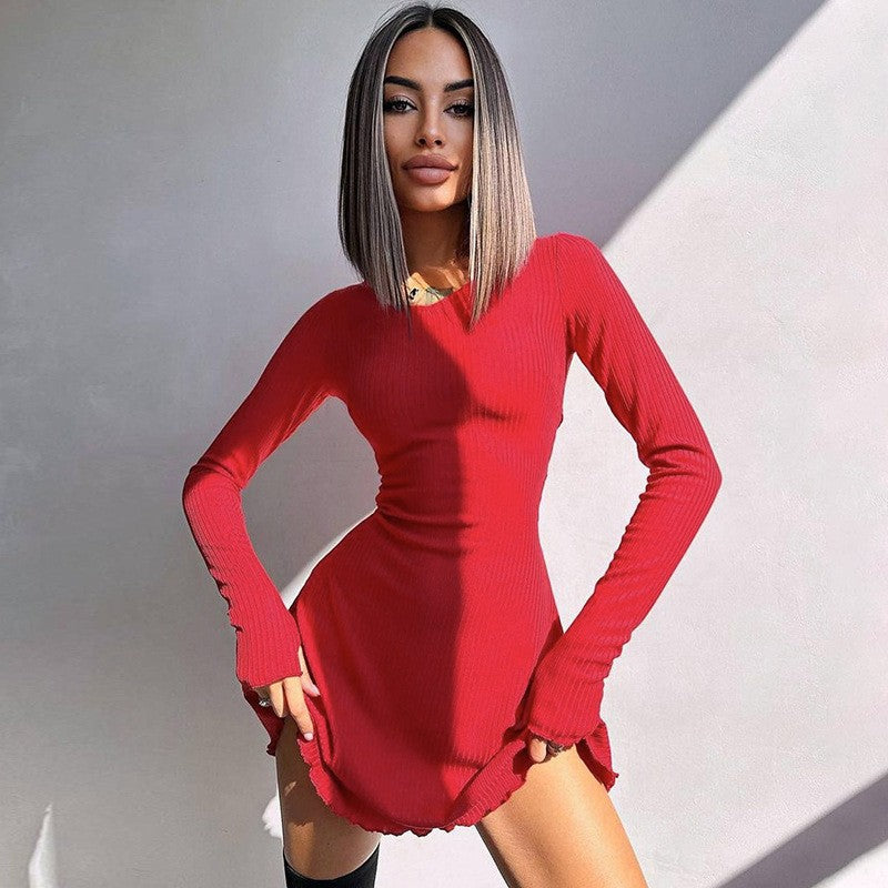 Dulzura Women 2024 Spring Autumn Fashion Long Sleeve Knitted Streetwear Bodycon