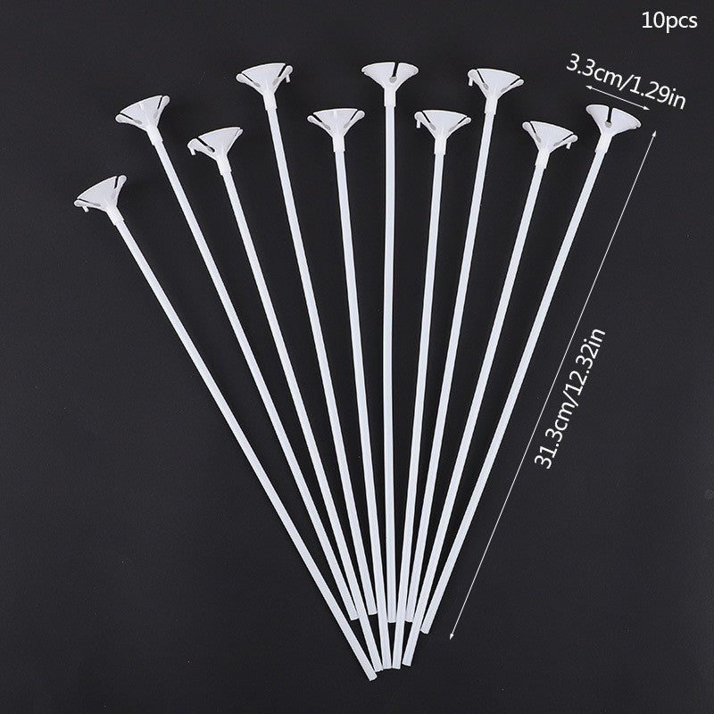 10/20Pcs Multipurpose Plastic Balloon Sticks With Cup White Balloon Holder Birthday Wedding Party Decorations Celebration Supply
