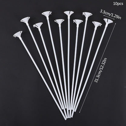 10/20Pcs Multipurpose Plastic Balloon Sticks With Cup White Balloon Holder Birthday Wedding Party Decorations Celebration Supply