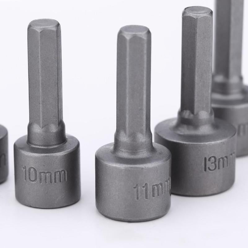 Conjunto de 9 Peças Soquetes Sextavados de 5mm a 13mm Pontas para Chave de Fenda Conjunto de Bits Ferramentas Chaves de Soquete