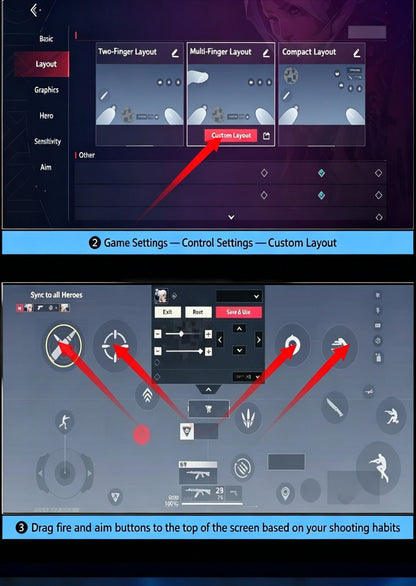 NEW Six Fingers Linkage Gamepad Mobile PUBG Game Trigger L1 R1 ABS Body Alloy Key Mechanical Buttons for 6.0-14.0mm Smart Phone