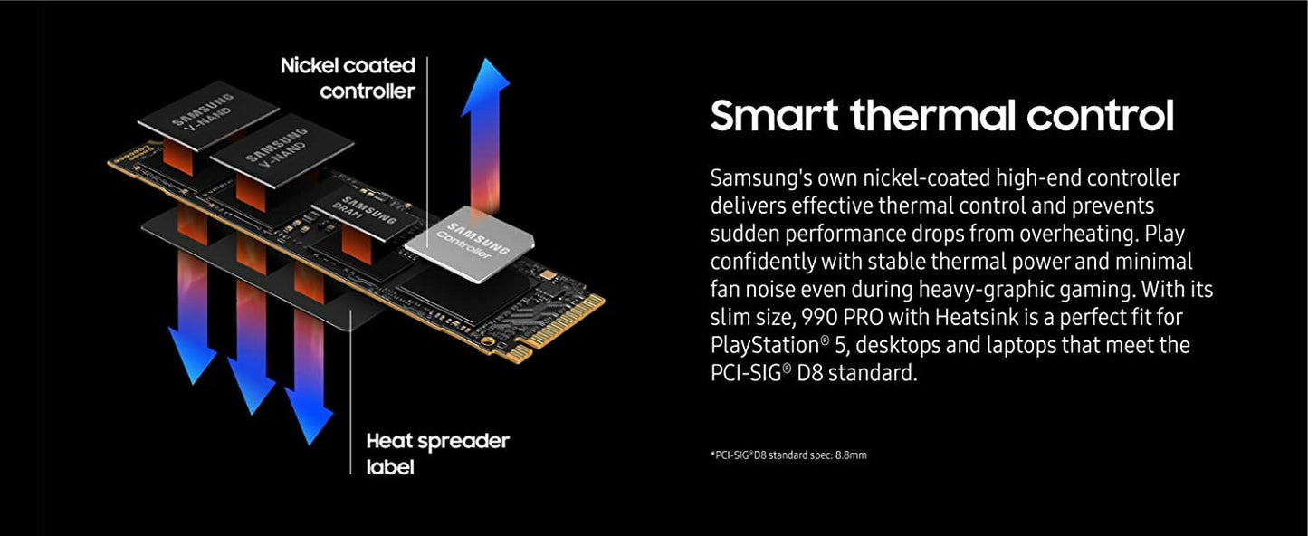 SSD SAMSUNG 990 PRO 4 TB PCIe 4.0 M.2 2280 Interno de Estado Sólido para Computação de Ponta Jogos Workstation de Uso Intenso