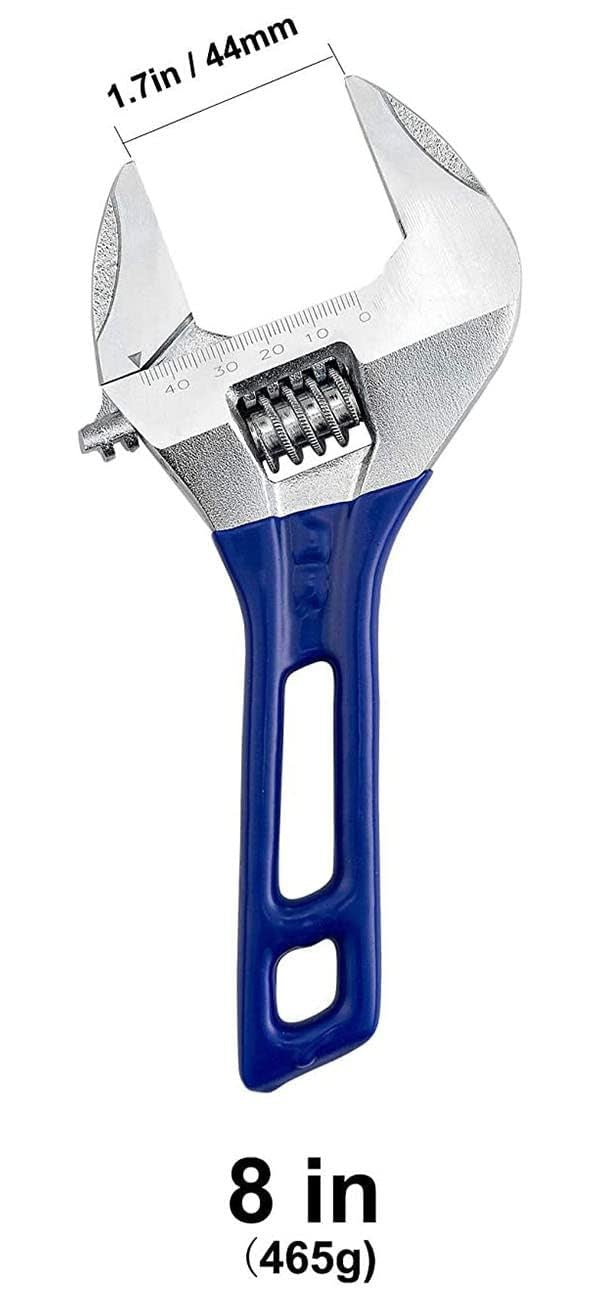 Chave Inglesa de Cabo Curto de 8" com Abertura de Mandíbula de 55 mm para Encanamento, Reparo Automotivo e Manutenção Doméstica