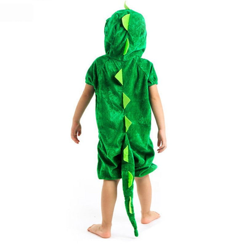 Cute Child Dinosaur Kugurumi Costume Cosplay Boys 2-4T 4-8Y Green Black Kindergarten School Party Game Role Play Suit Umorden