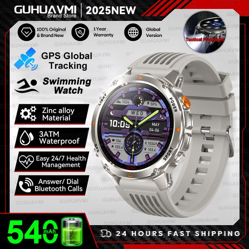 2025 Novo Smartwatch Profissional GPS Esportivo ao Ar Livre Corrida Rastreamento GPS Natação Bússola Altímetro 3ATM Pulseiras Esportivas Masculino