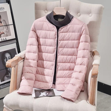 Women's Winter Parka 2025 Hooded Round Neck Down Cotton Jacket Ladies Korean Version Lightweight And Thin Loose Female Outerwear