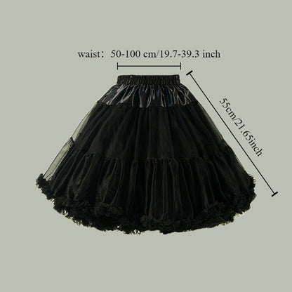 Woman Tutu Skirt Petticoat Crinoline Underskirt Fluffy Pettidress Ladies Puffy Tutu White Luxury Skirt Wedding Dress Bottom Loli