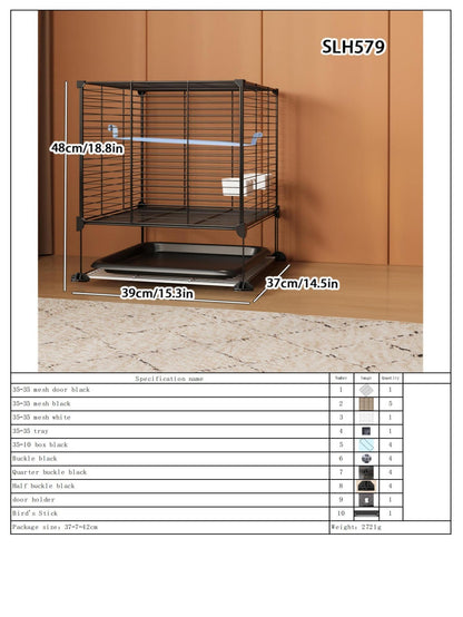 Gaiola Grande para Papagaios, Montagem DIY para Uso Doméstico, Ninho de Pássaro de Malha de Arame com Poleiro e Tigela, Adequada para Periquitos, Calopsitas, Mainás e Tentilhões