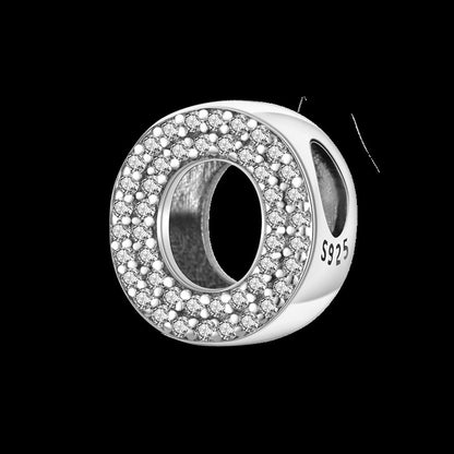 Fit Original Bangle Bracelet DIY A-Z Alphabet Charms Bead 925 Sterling Silver CZ Zircon LOVE Letter Dangle Pendant Jewelry Gift