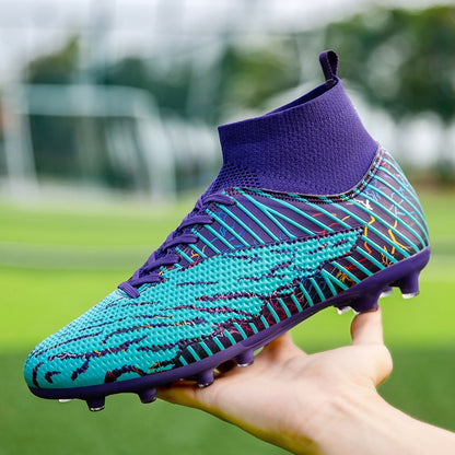 Men Light Soccer Shoes Size 35-45 Boys Soccer Shoes Football Boots High Ankle Kids Cleats Training Sport Sneakers Football Shoes