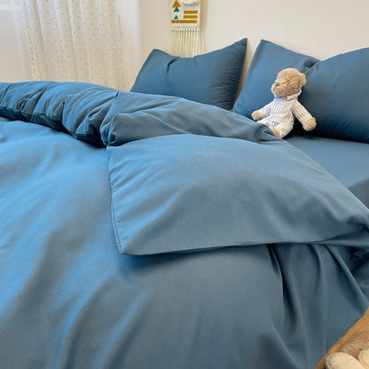 Three-piece fashionable solid-color down duvet cover, simple down duvet cover (1 down duvet cover +2 pillowcases, without core)