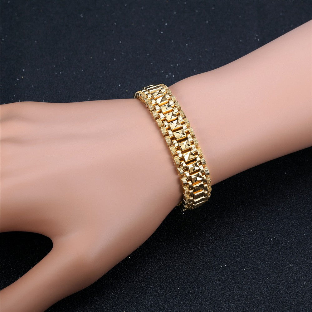 Pulseiras Masculinas de Elo Grosso Pulseira Masculina Atacado 2021 Corrente de Elo Cor Ouro Para Homens Mulheres Joias