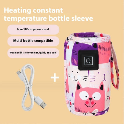Cartoon Warm Milk Cover Three-level Heating Constant Temperature Bottle Cover Portable Universal Baby Bottle Insulation Cover
