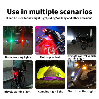 Luzes de Moto Drone Strobe Light USB LED Anticolisão Bicicleta Aeronave Voo Noturno Mini Luz de Sinalização de Aviso Piscante