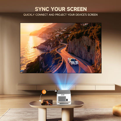 Projetor Magcubic Android 14 900 ANSI Foco Automático Nativo 1080P Suporte 8K Com Wifi6 BT5.4 Portátil para Filmes ao Ar Livre HY350Max
