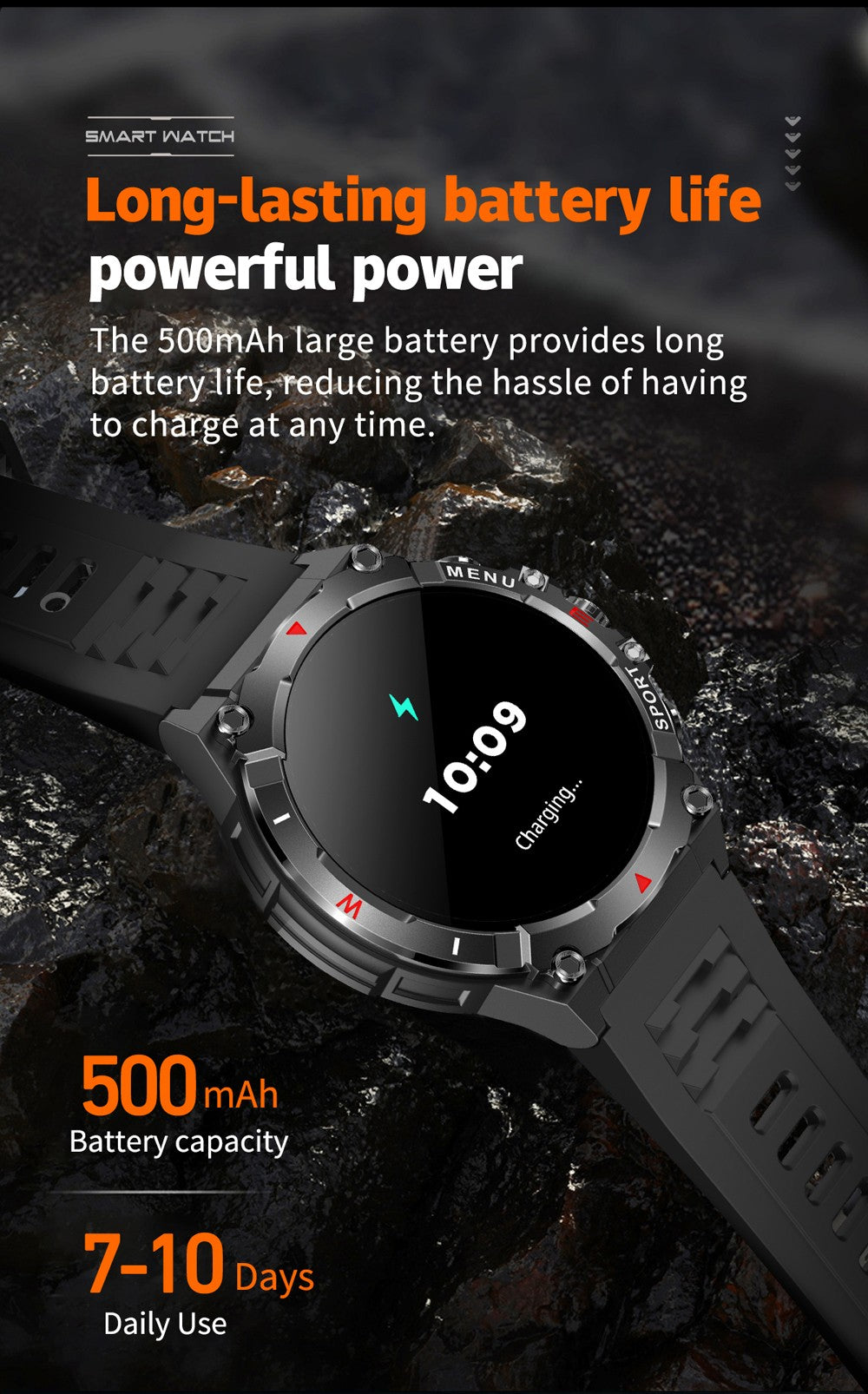 Smartwatch COLMI V76 GPS 2025 Tela AMOLED Ultra 1.43" Bússola e Altímetro Integrados Chamada Bluetooth Smart Watch Bateria 500mAh