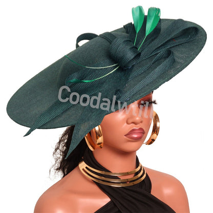 Royal Ascot Big Fascinator Hats Headband Ladies Church Kentucky Derby Headpiece Ladies Race Fashion Hair Accessories Bride Hats