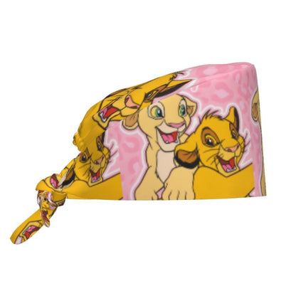 Boné cirúrgico personalizado O Rei Leão, divertido, para homens e mulheres, chapéu de esfoliação, gorro de enfermeira para dentista
